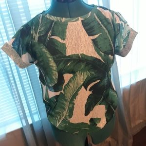 NWOT Shein Sheer Palm Leaf Blouse